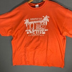 Runaway Bay Bahamas Graphic T Shirt‎ Mens XXL Orange Beach Vacation Tee